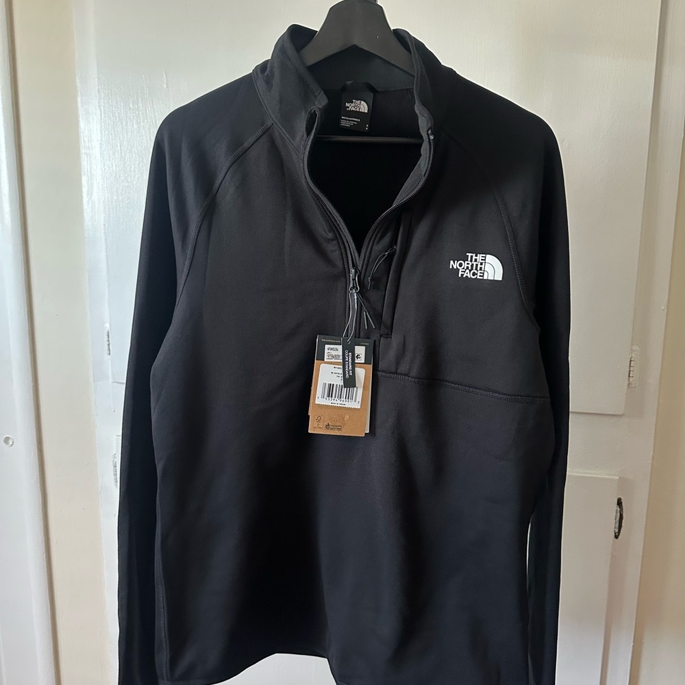 The North Face Black Performance Fleece Pull over 1/4 Zip Jacket Sz M - Picture 2 of 9